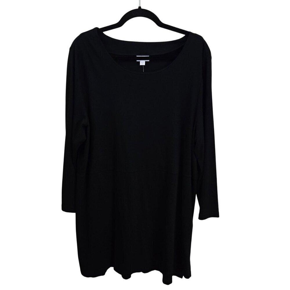 J. Jill NWT Ponte Tunic Black Versatile Minimalist Scoop Neck Size XL